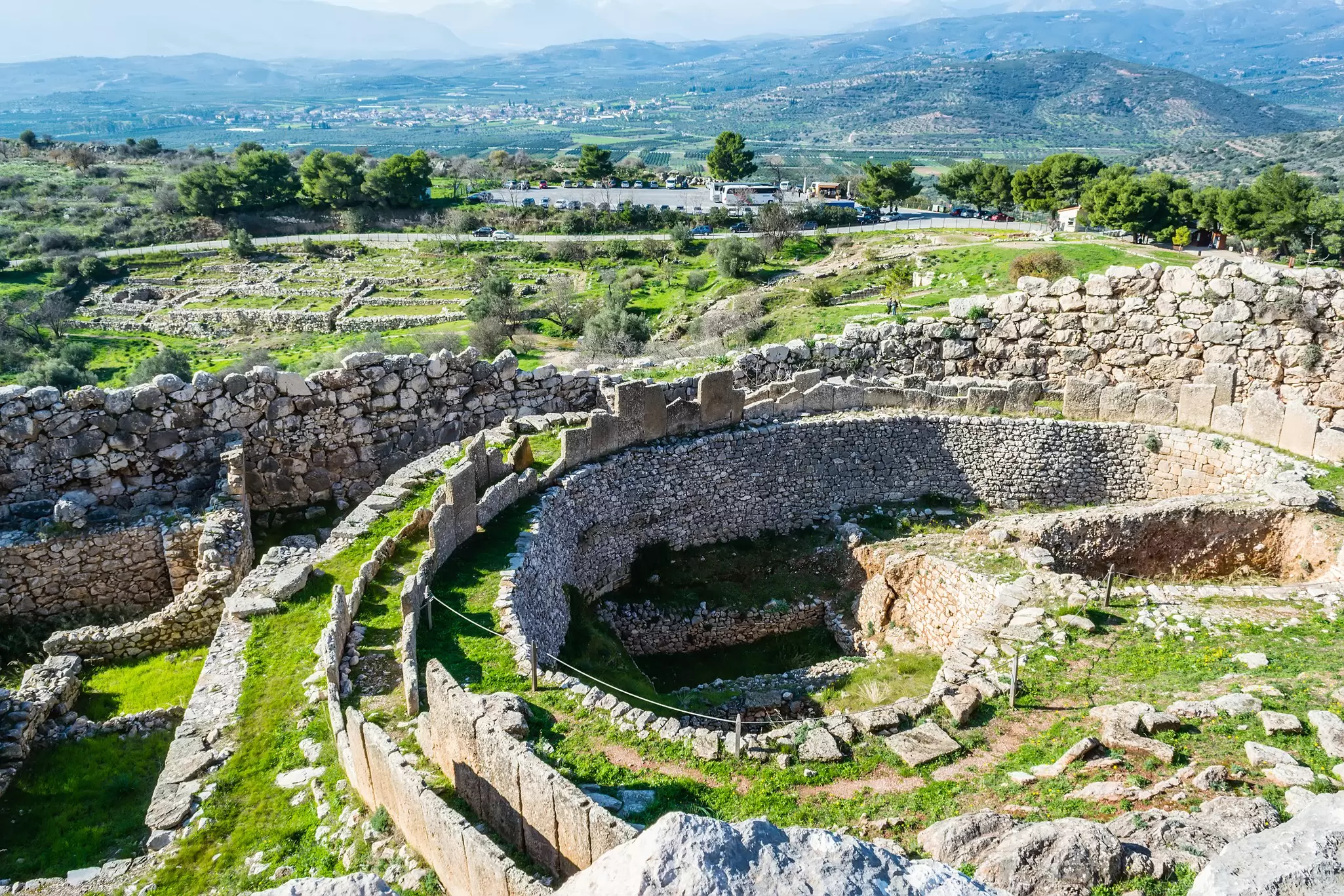 View of ruins in Ancient Mycenae in Greece.