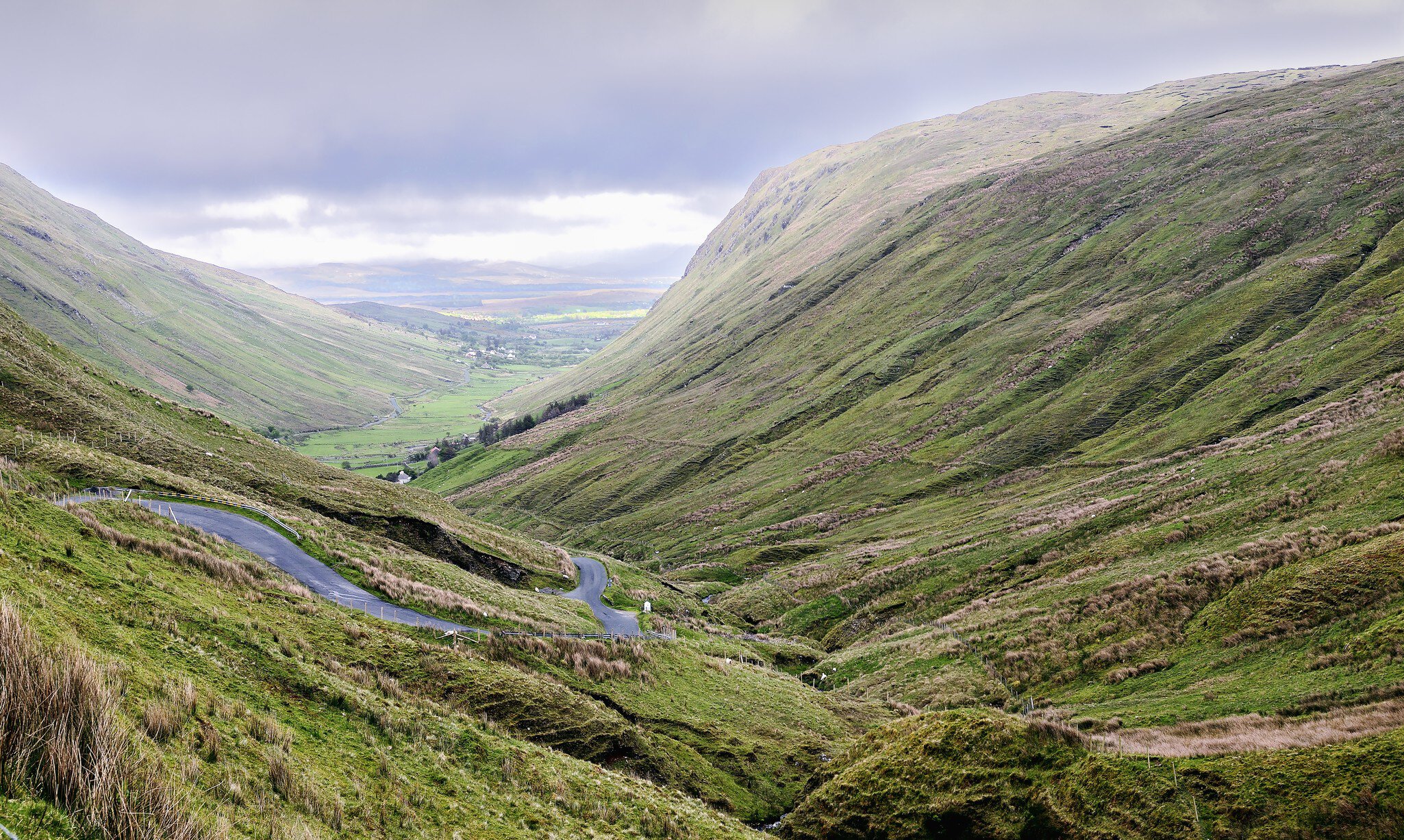 From Glencolumbkille a road heads inland towards Ardara, through the Glengesh Pass.