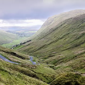 From Glencolumbkille a road heads inland towards Ardara, through the Glengesh Pass.