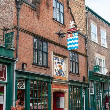 The Gatehouse  of the the Merchant Adventurers' Hall medieval guildhall on Fossgate street in the city of York, England