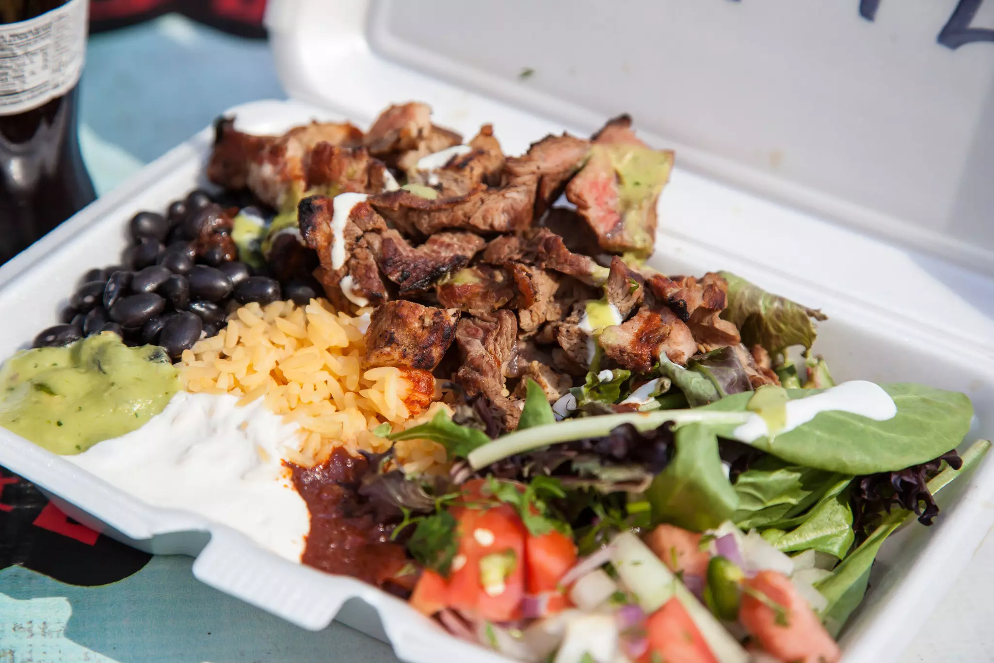 Typical dish out of a food truck in New York City