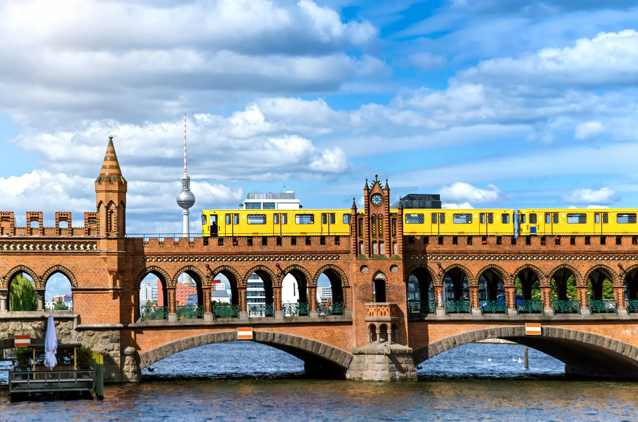 A U-Bahn crossing Oberbaumbrücke in Berlin. Nikada/Getty Images