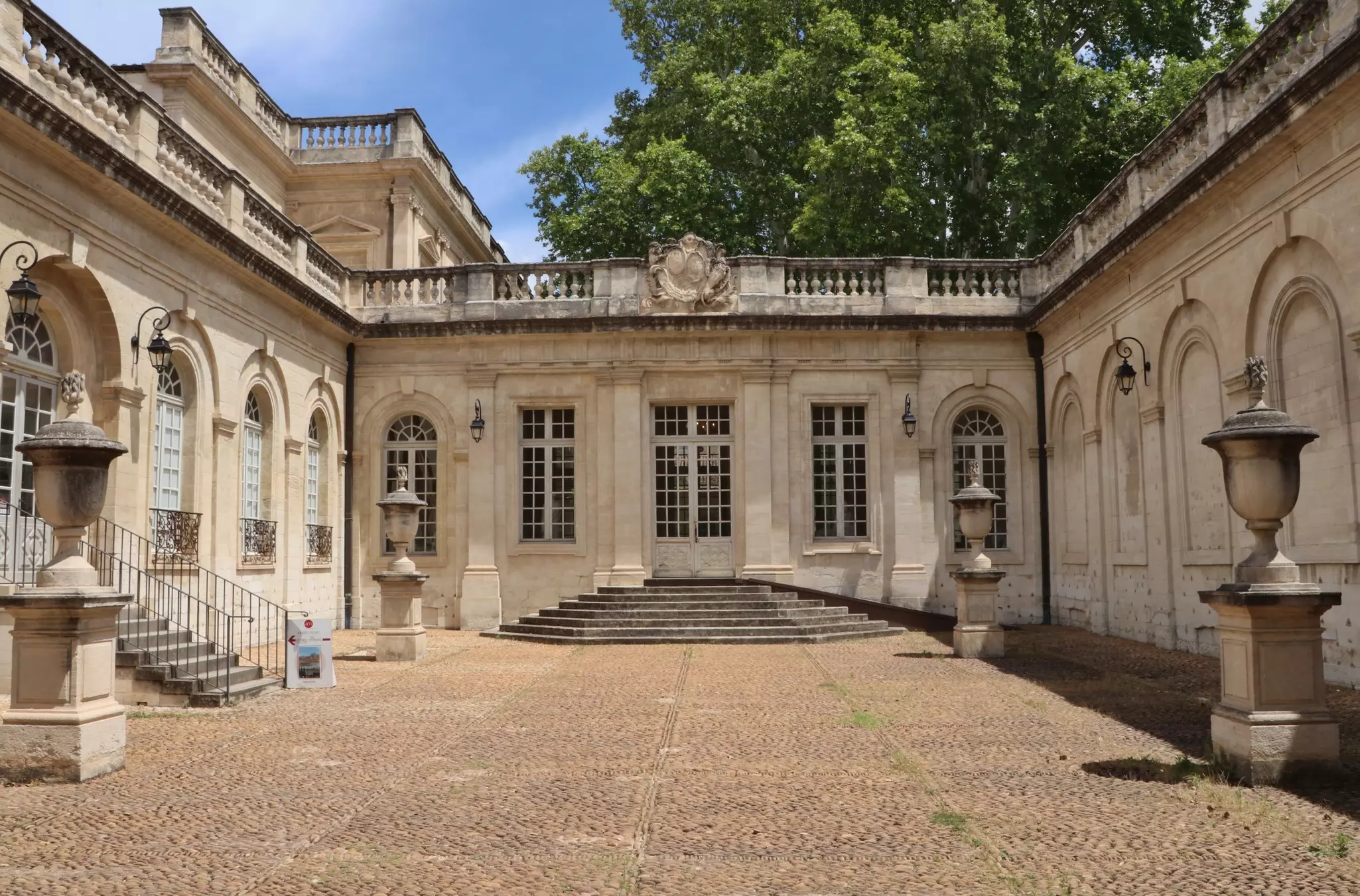 The facade of the Musee Calvet in Avignon, France.