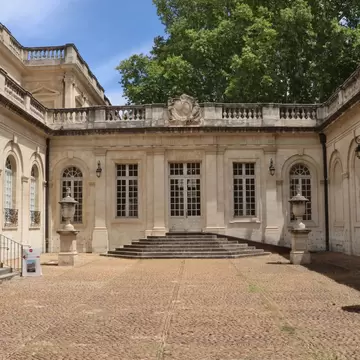 The facade of the Musee Calvet in Avignon, France.
