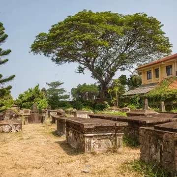 View of the Dutch Cemetery of Cochin (Kochi), Kerala, India.