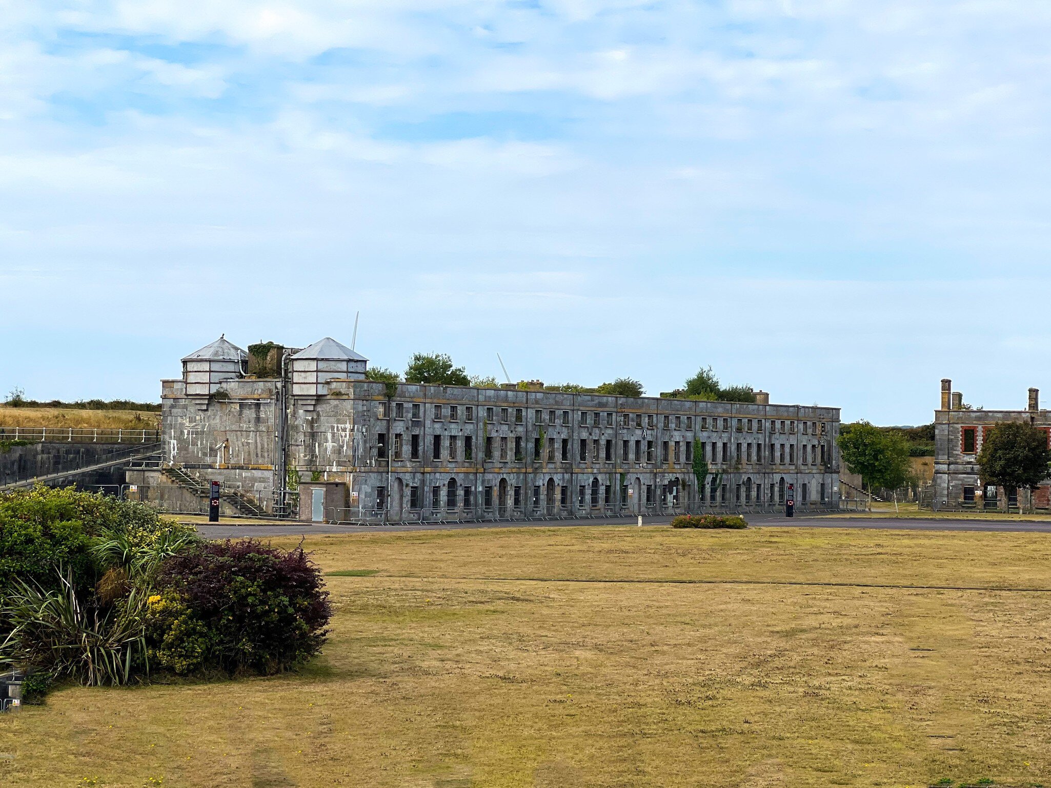Exterior of an old jail on Spike Island in Cork, Ireland. 