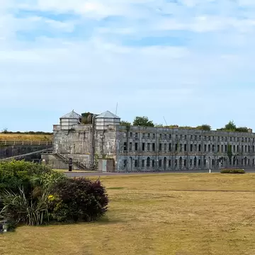Exterior of an old jail on Spike Island in Cork, Ireland. 