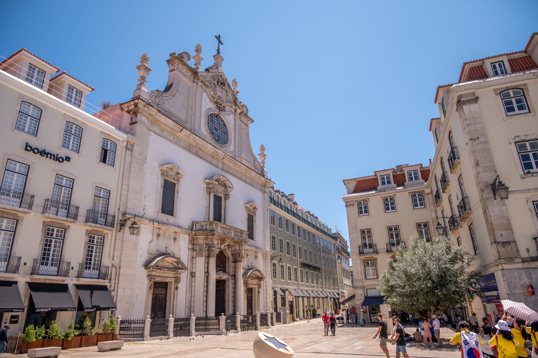 Lisbon, Portugal - July 30, 2023: Beautiful Church of Saint Dominic in Lisbon's old city.