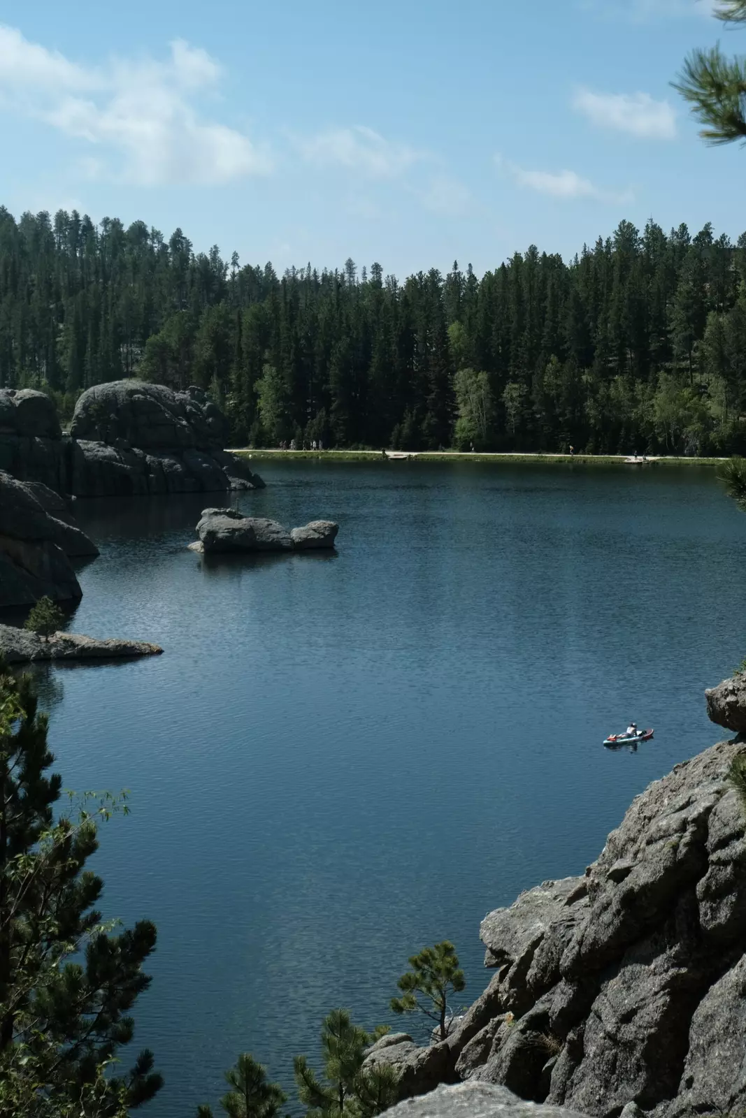 Hiking around Sylvan Lake in Custer State Park, South Dakota.