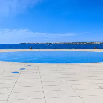Zadar cityscape, Croatia: view of Monument to the Sun or The Greeting to the Sun., License Type: media, Download Time: 2026-02-23T00:47:05.000Z, User: LP_YKhanna, Editorial: false, purchase_order: 65050 - Digital Destinations and Articles, job: LP, client: App Content, other: Yuvraj Khanna