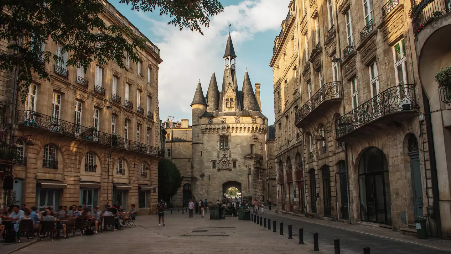 Porte Cailhau, one of the main entrances to the old city, in Bordeaux, France.