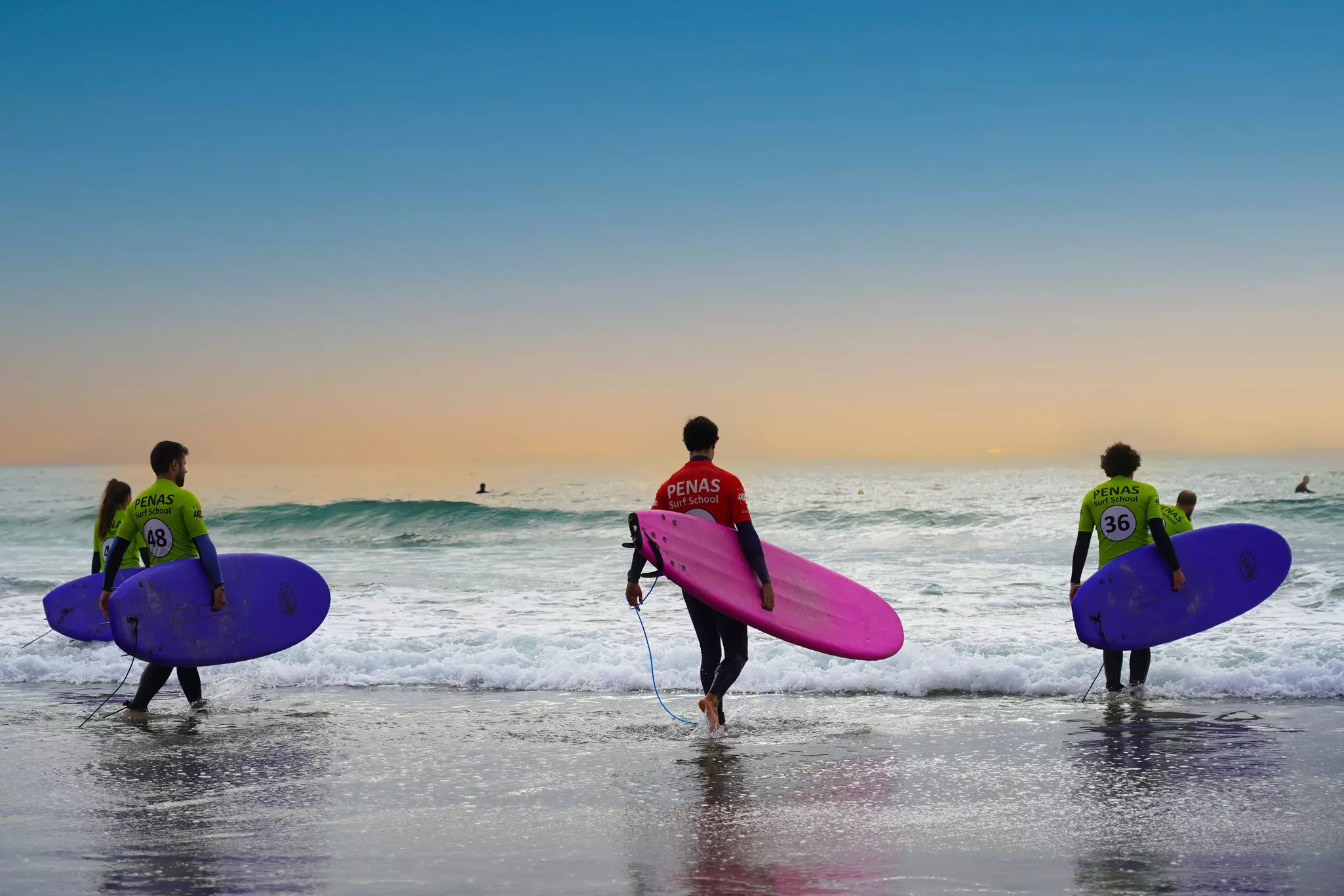 Surfers in Matosinhos, Portugal