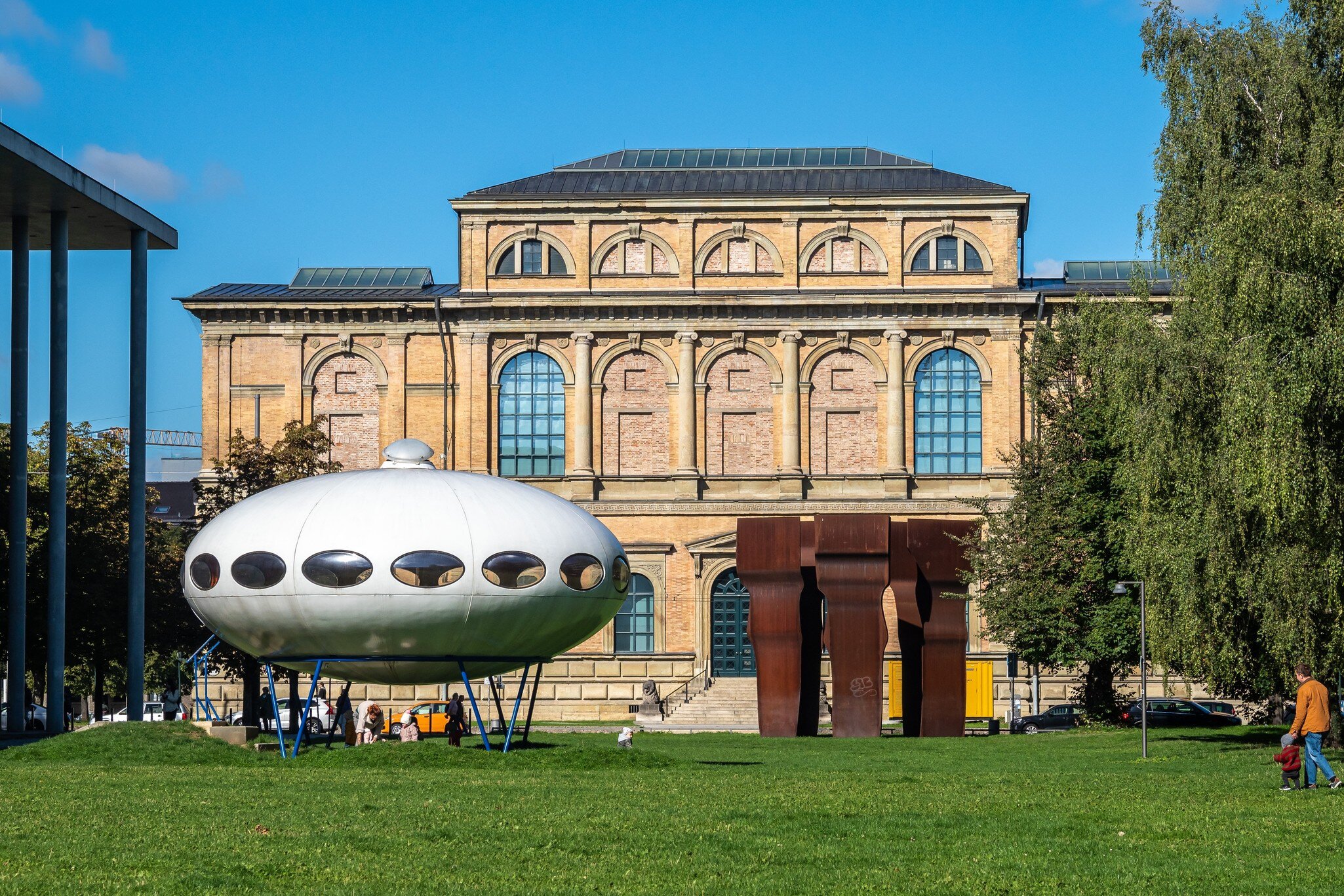 View of the historic palace and museum Alte Pinakothek in Munich, Germany.