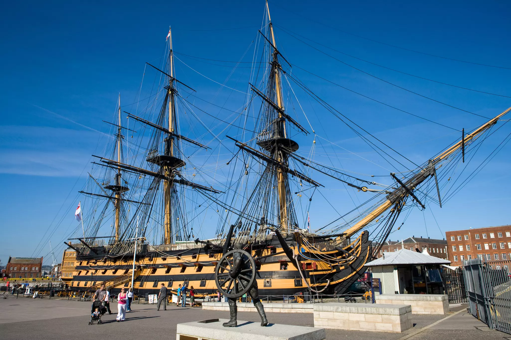 Portsmouth Historic Dockyard is home to HMS Victory, launched in 1765 © Getty Images