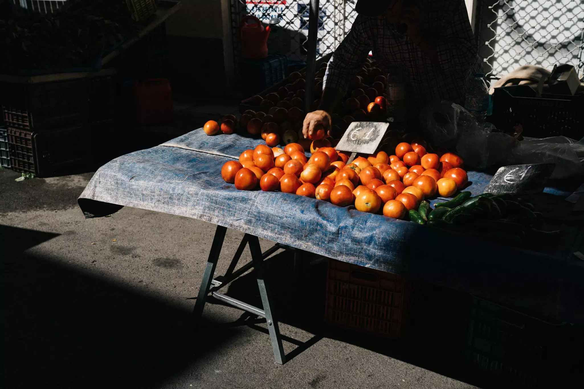 A vegetable stand in Kypseli, Athens, Greece