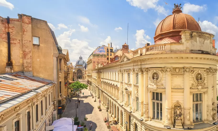 Bucharest Old Town Sunny Summer Day - Romania