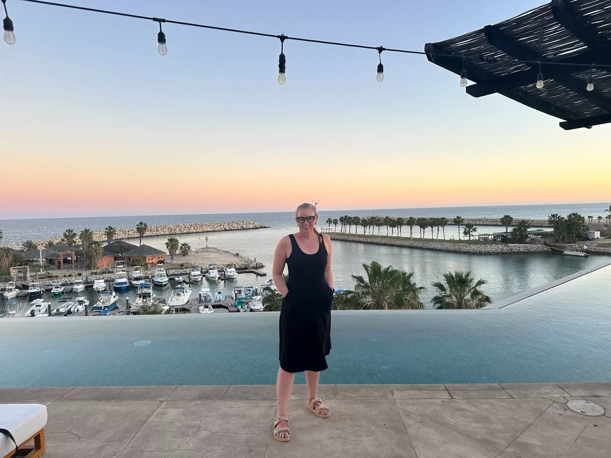 Destination Editor Melissa Yeager on the rooftop of El Ganzo Hotel in San José del Cabo, Mexico.