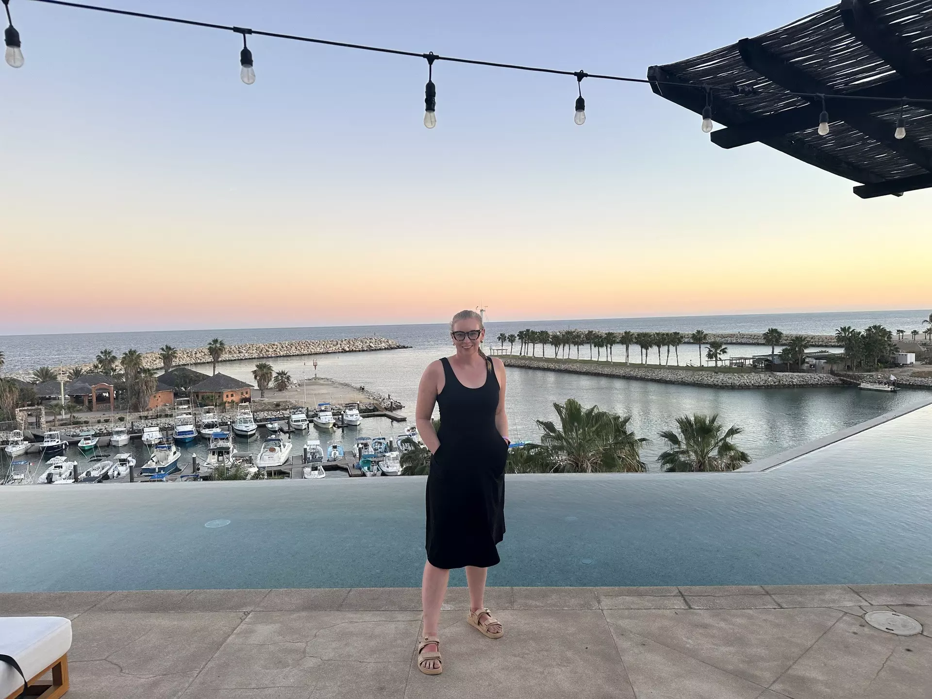 Destination Editor Melissa Yeager on the rooftop of El Ganzo Hotel in San José del Cabo, Mexico.