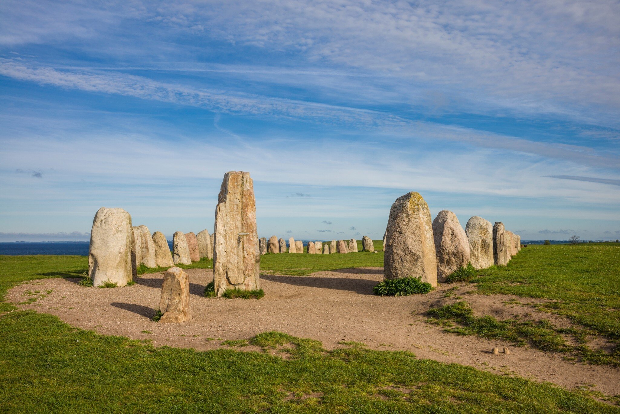 Southern Sweden, Kaseberga, Ales Stenar, Ale's Stones, early people's ritual site, 600 AD; Shutterstock ID 2104666700;