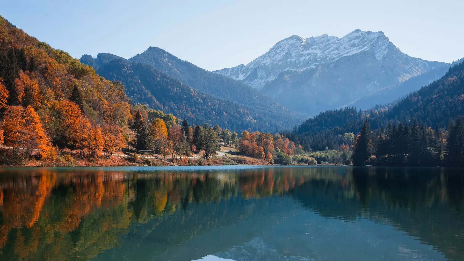 Autumn in Thonons Les Bains in France.