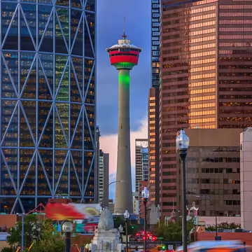 Calgary Tower on 9th Avenue, Calgary, Alberta