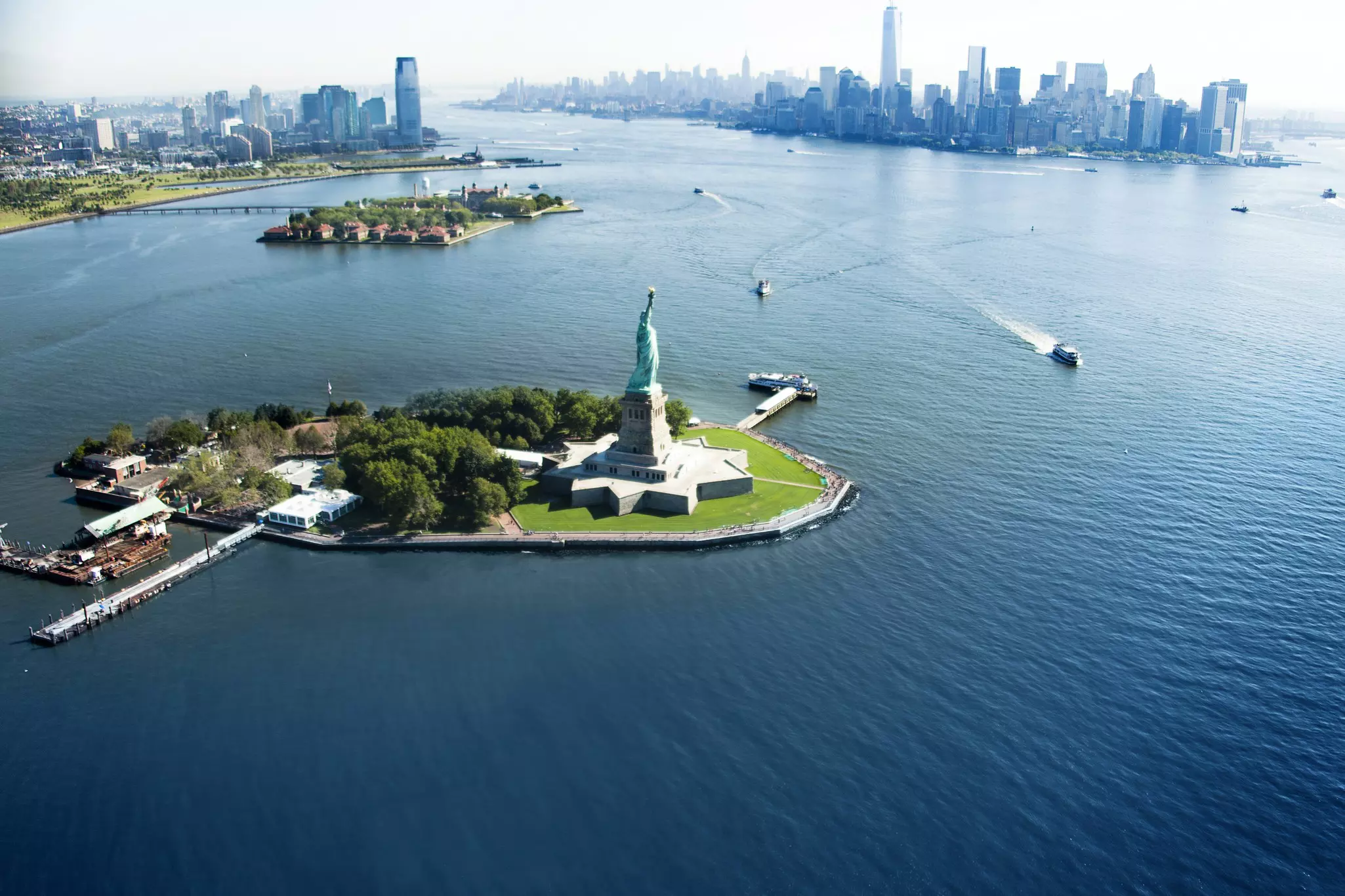 The Statue of Liberty on Ellis Island is particularly vulnerable to rising sea levels and storm damage. Alija / Getty Images