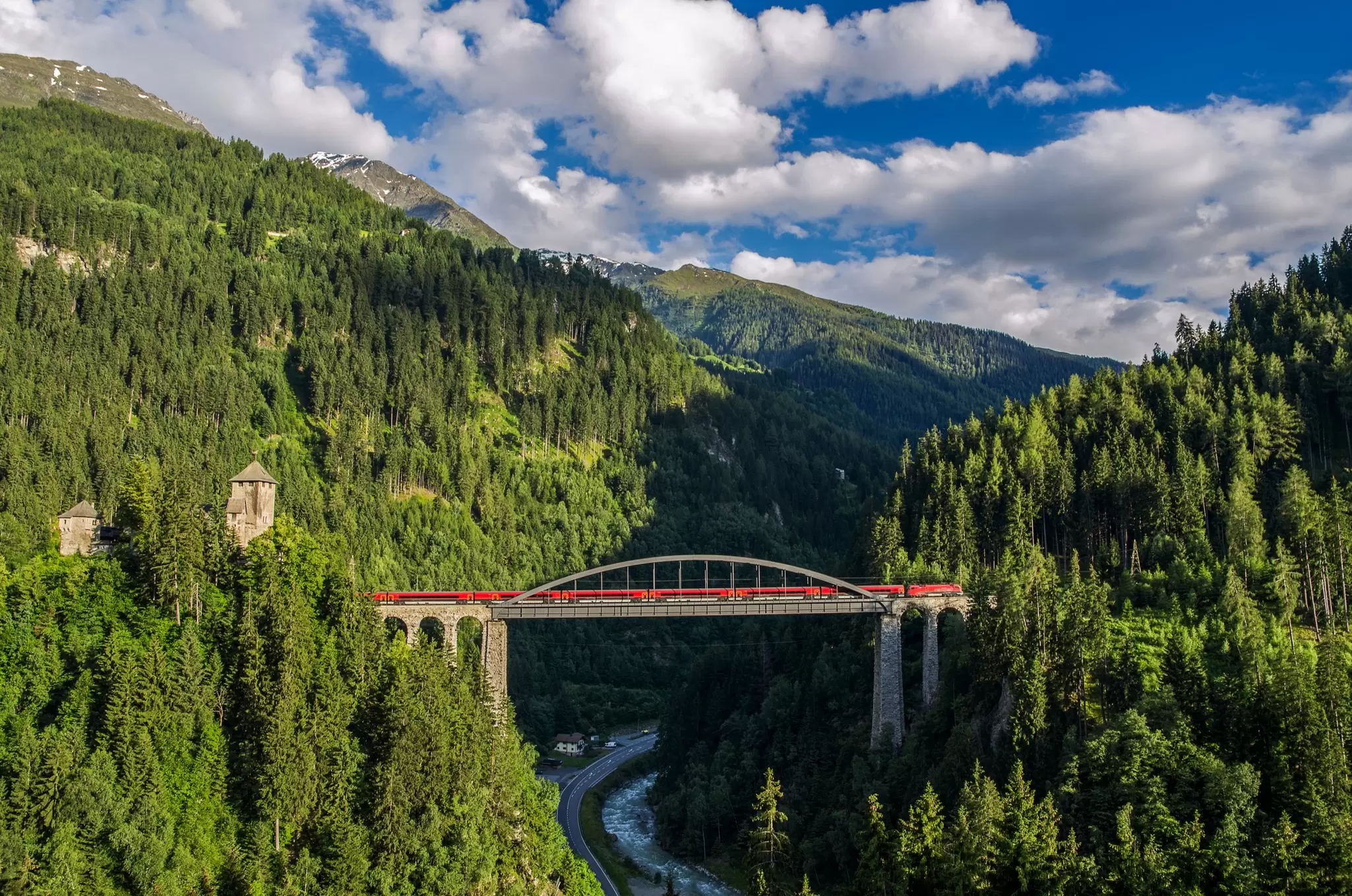 Gliding across the Tyrolean Mountains on a high-speed train is just one of the many transport options in Austria © traumlichtfabrik / Getty Images