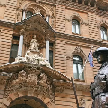 martin place, sydney, A statue of a soldier, australia; Shutterstock ID 86152537; Your name (First / Last): Josh Vogel; Project no. or GL code: 56530; Network activity no. or Cost Centre: Online-Design; Product or Project: 65050/7529/Josh Vogel/LP...