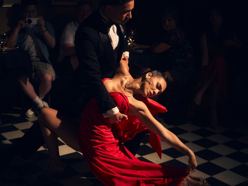 Dancers perform during a tango show at the traditional tango venue Bar Sur in Buenos Aires, Argentina.