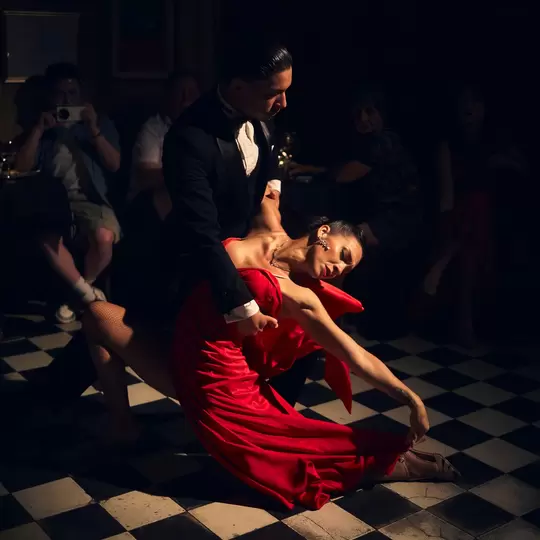 Dancers perform during a tango show at the traditional tango venue Bar Sur in Buenos Aires, Argentina.