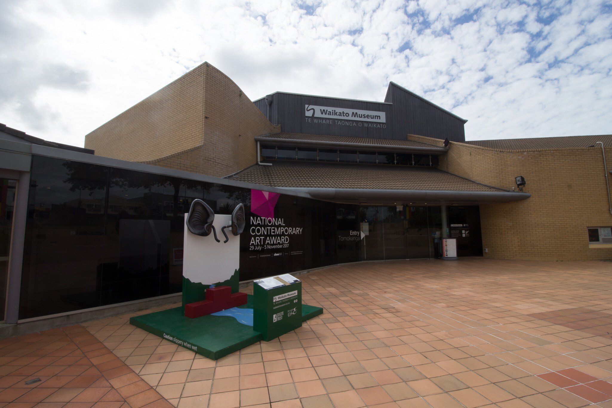 Facade of the Waikato Museum, a regional art museum and cultural center in Hamilton, New Zealand, November, 2017. (Photo by Smith Collection/Gado/Getty Images)