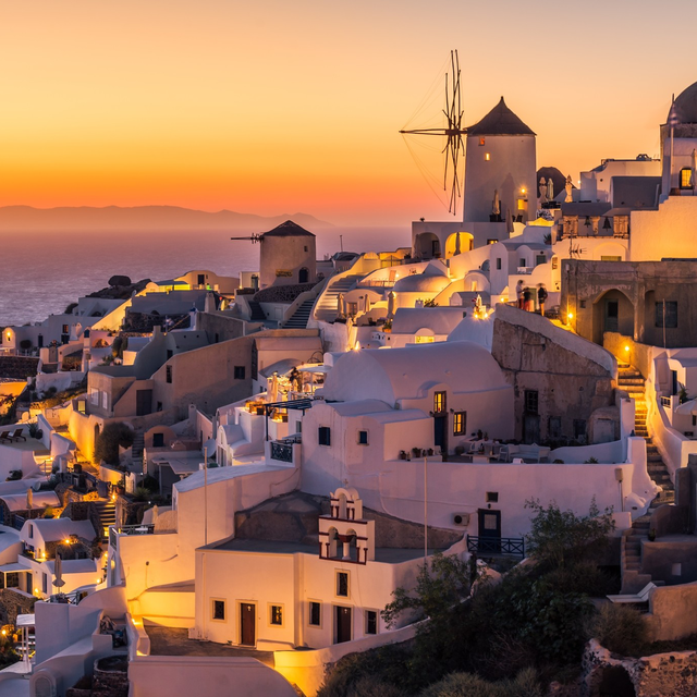 Sunset over Oia, Greece