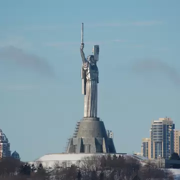 Statue  of the Motherland, in Kiev, Ukraine. This statue was built in remembrance of the victory over the Nazi's.