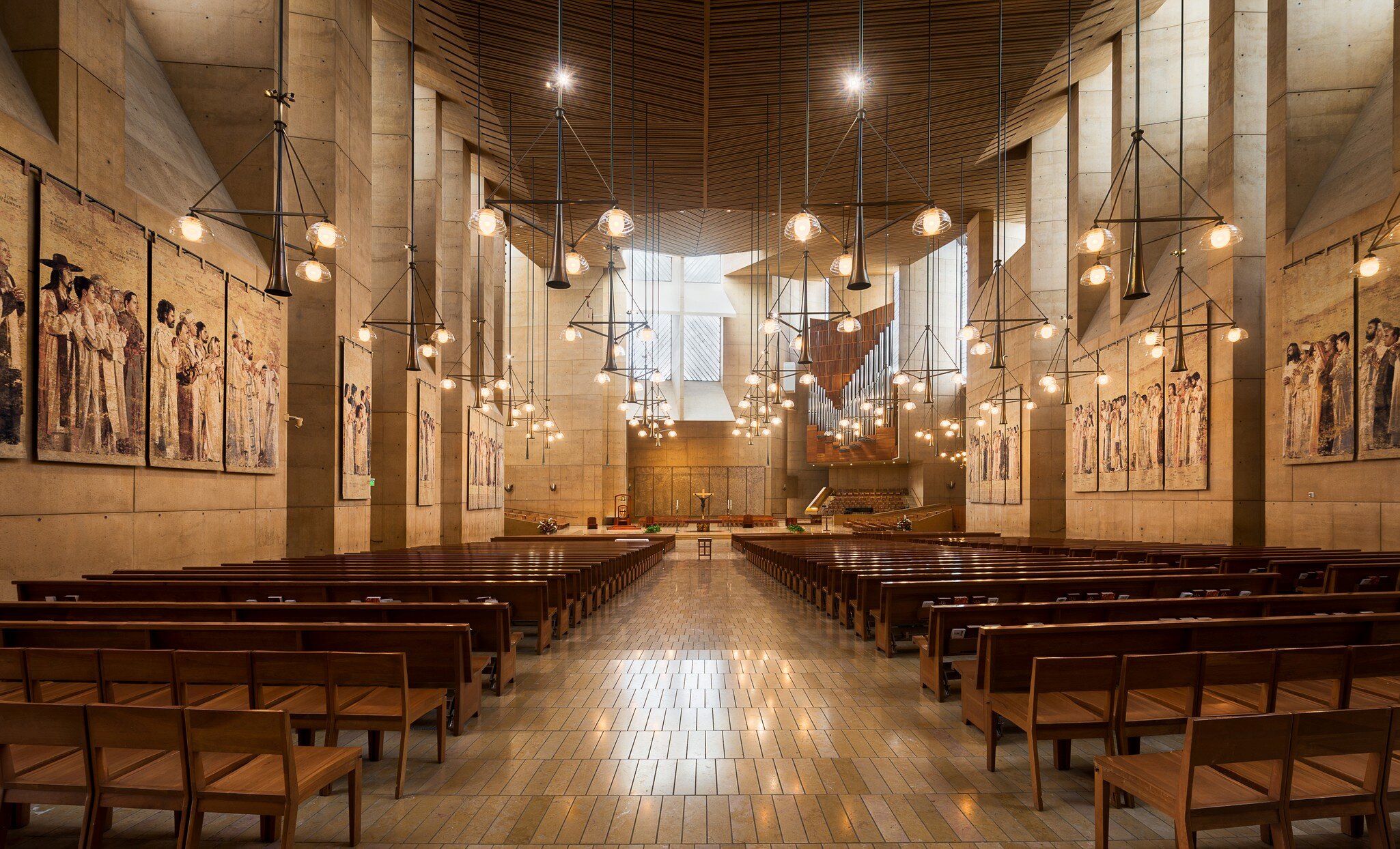Los Angeles, California, USA - August 3, 2016: Interior of the Cathedral of Our Lady of the Angels in California