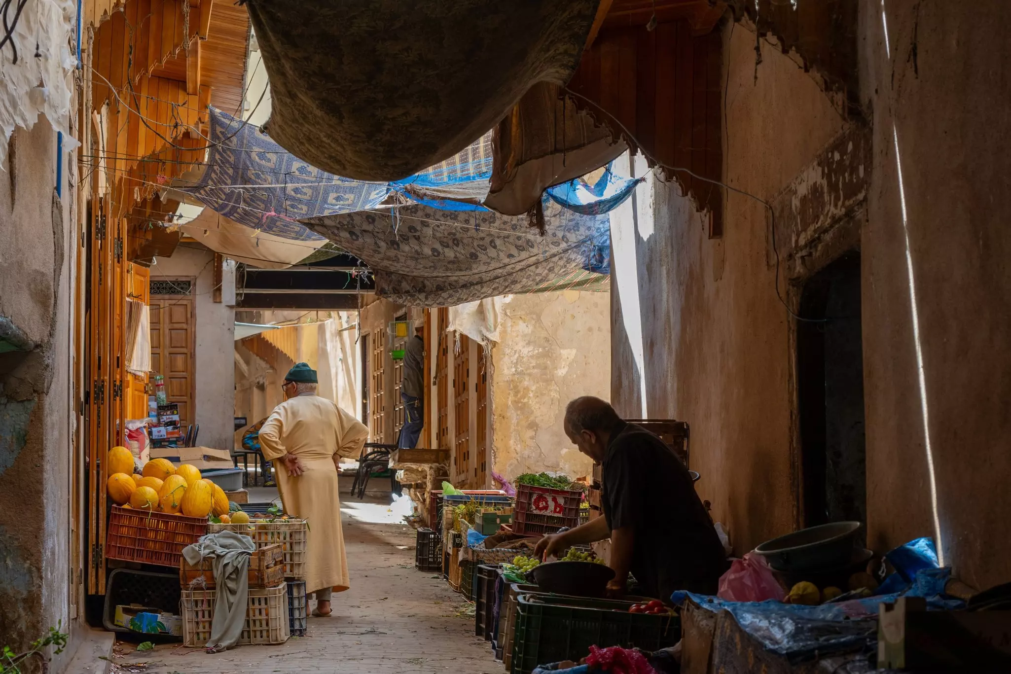 Market scene in the Medina of Fez, Morocco