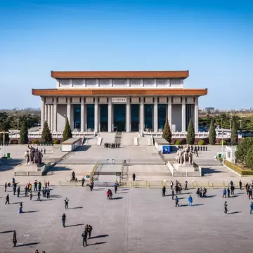 Tiananmen Square marks the center point of modern Beijing. Fotokon/Shutterstock