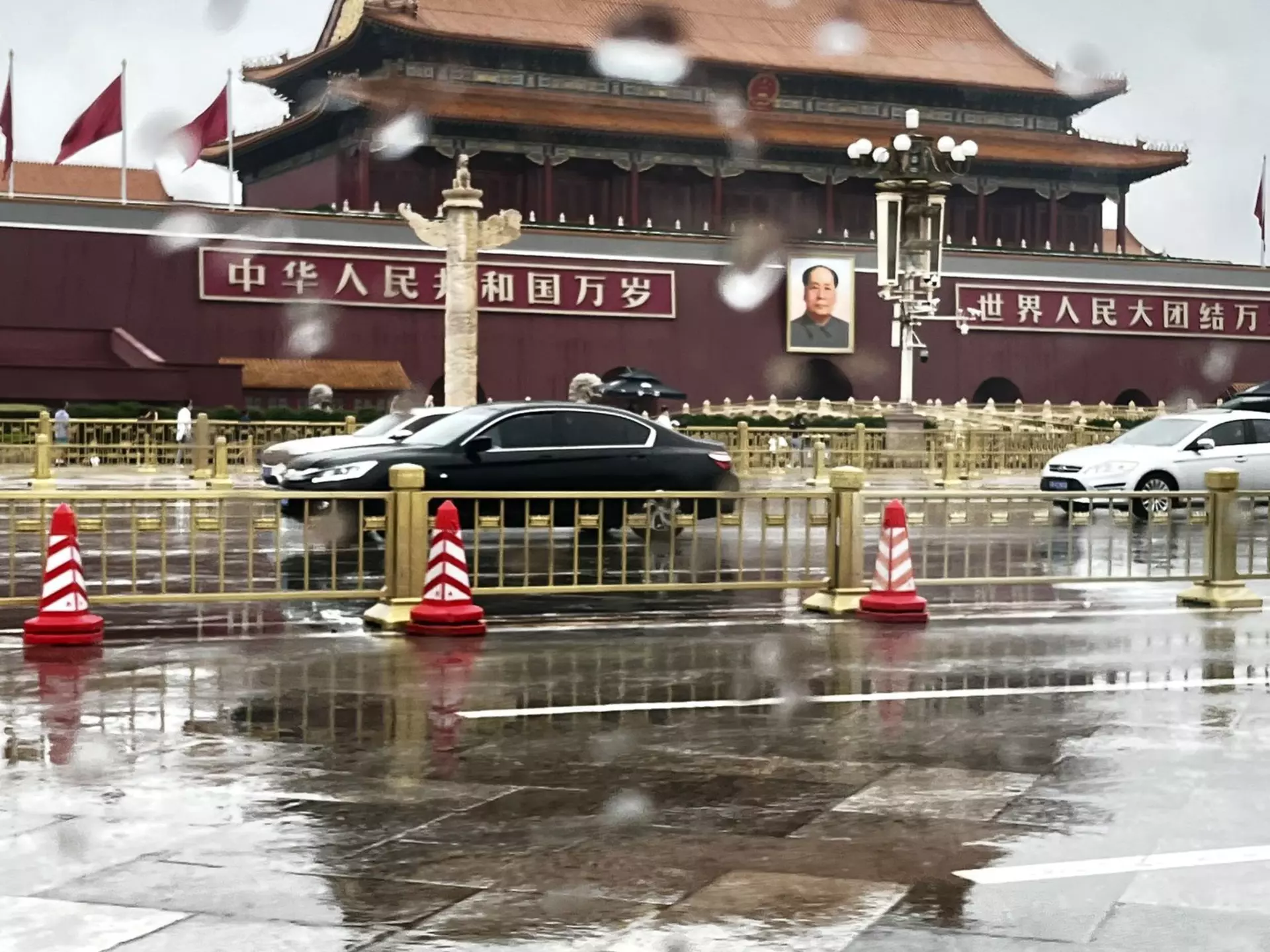 BEIJING, CHINA, AUGUST 2022 A portrait of Mao Zedong at Tiananmen Square, which is also the main entrance to the Forbidden City