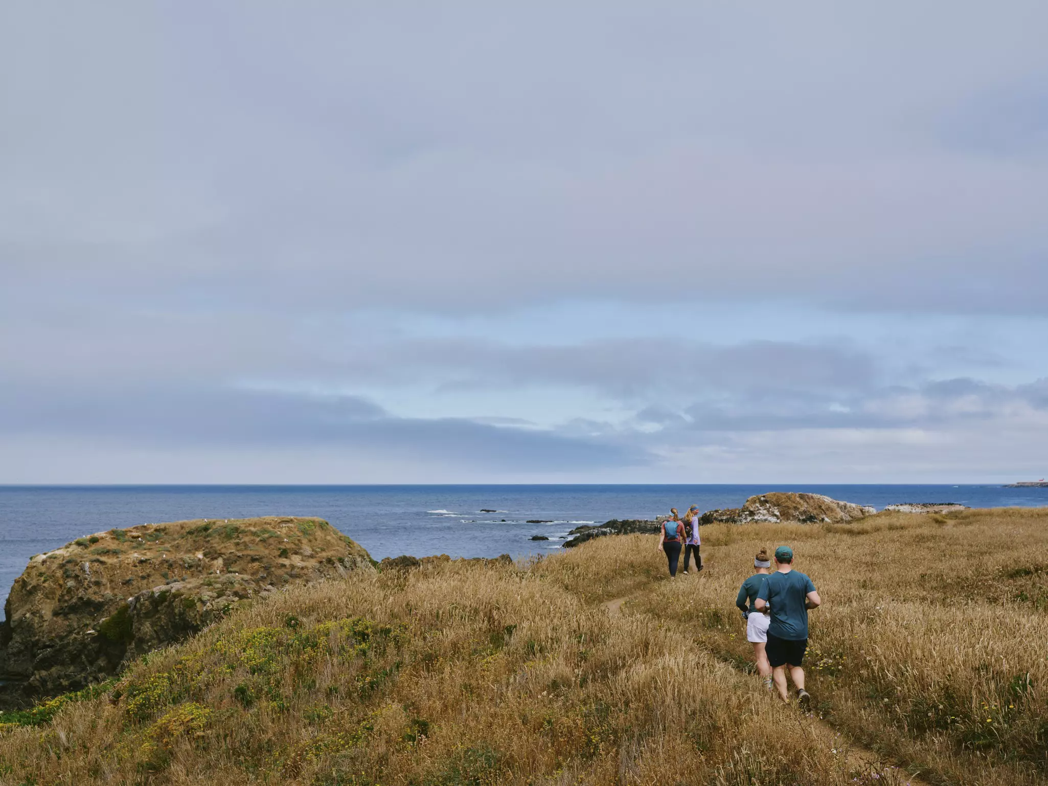 Runners and hikers on the Mendocino Coast.