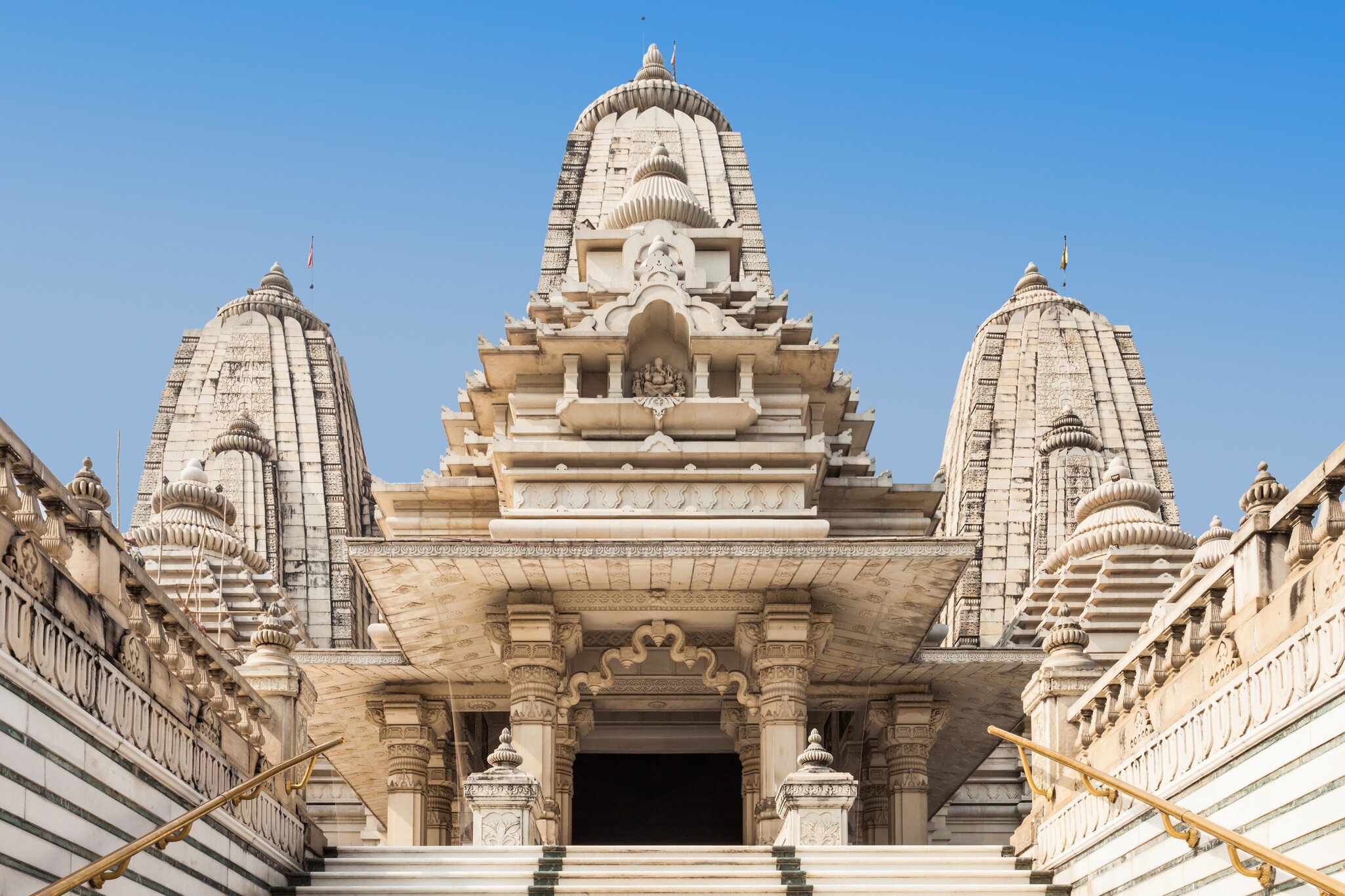 Facade of Birla Mandir, a Hindu temple located in Kolkata, West Bengal, India.