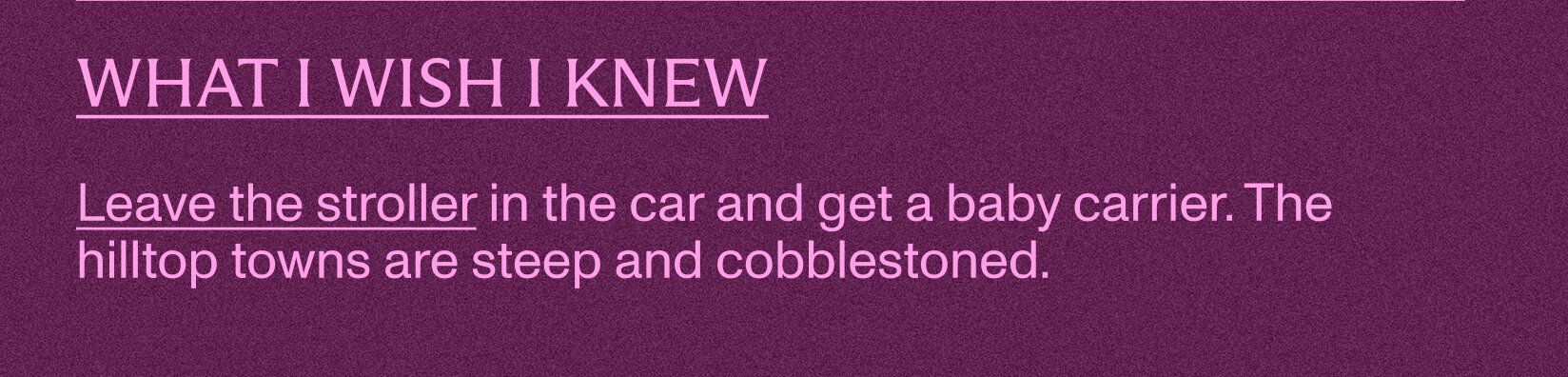 What I wish I knew