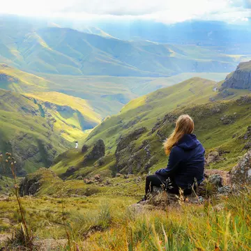The top of the Sentinel Hike in the Drakensberg Mountains, Royal Natal National Park.