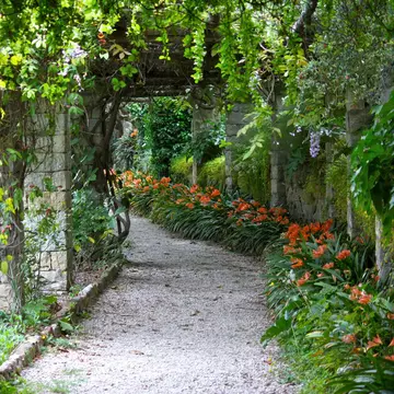 Green bower in Villa Hanbury Botanic Gardens, near Ventimiglia, Italian Riviera; Shutterstock ID 57018755;