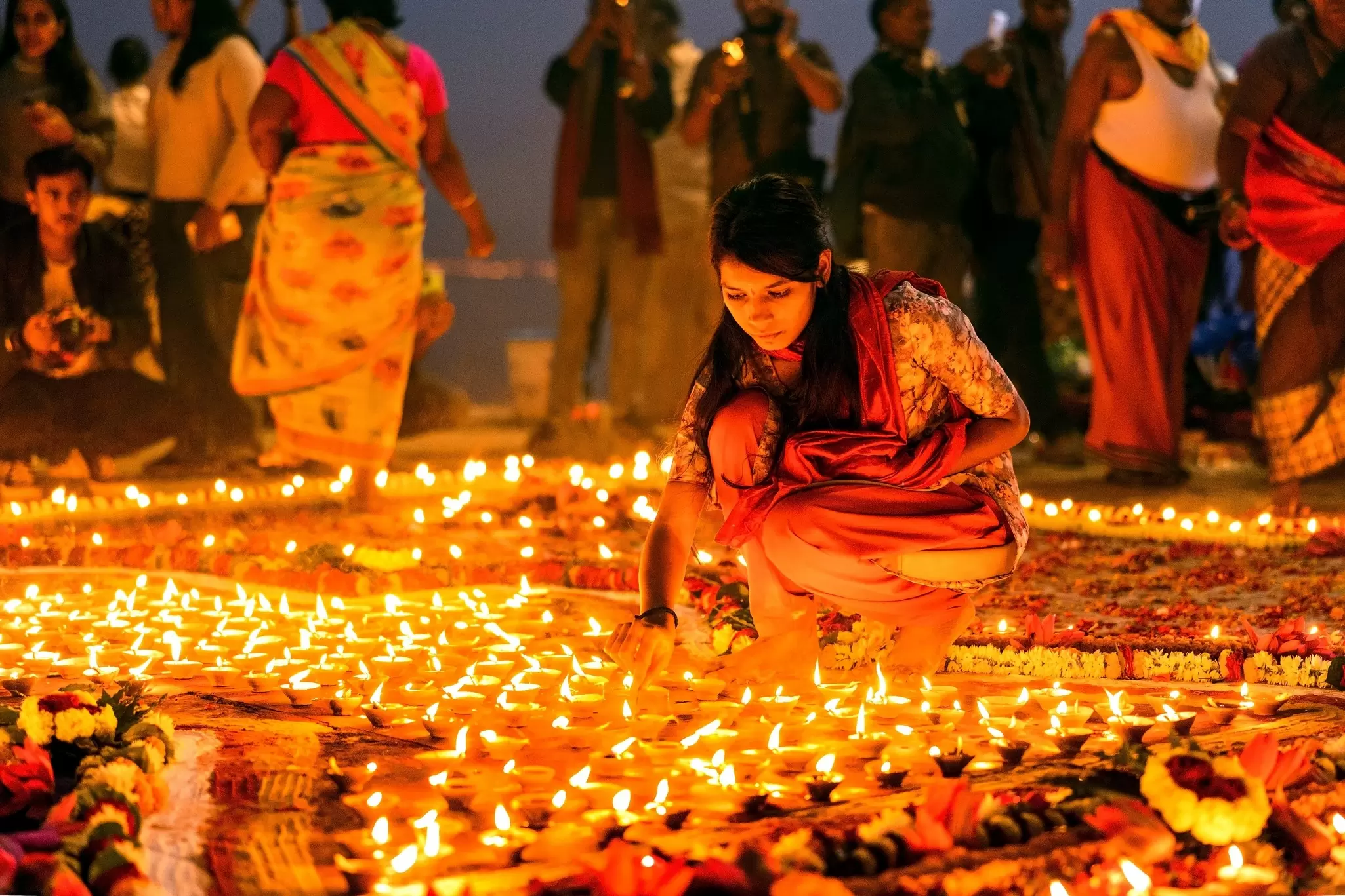 Celebrating Diwali in Varanasi, India. Itiprithul/Shutterstock