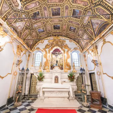 Interior oif Saint Croix (Église Ste-Croix) church in  Corsica, Bastia, France.
