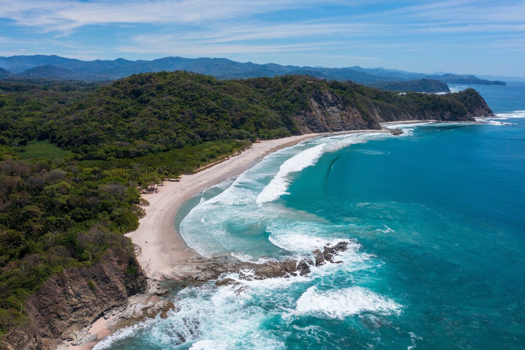 Drone image from Barrigona beach, Guanacaste, Costa Rica.