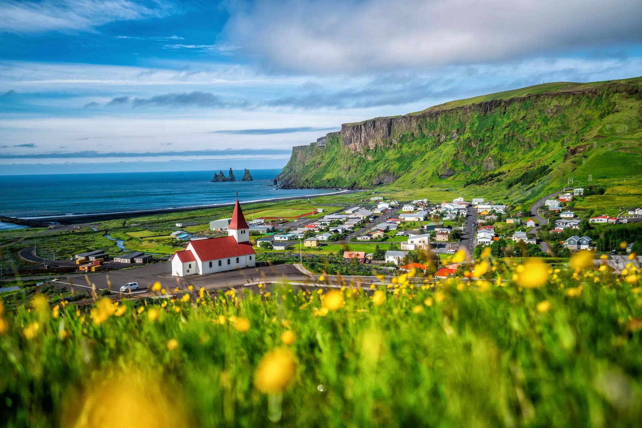 A summer day in Vík í Mýrdal, Iceland. Summit Art Creations/Shutterstock