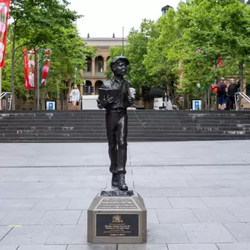 Sir James Martin statue at Martin Place in Sydney, Australia.
