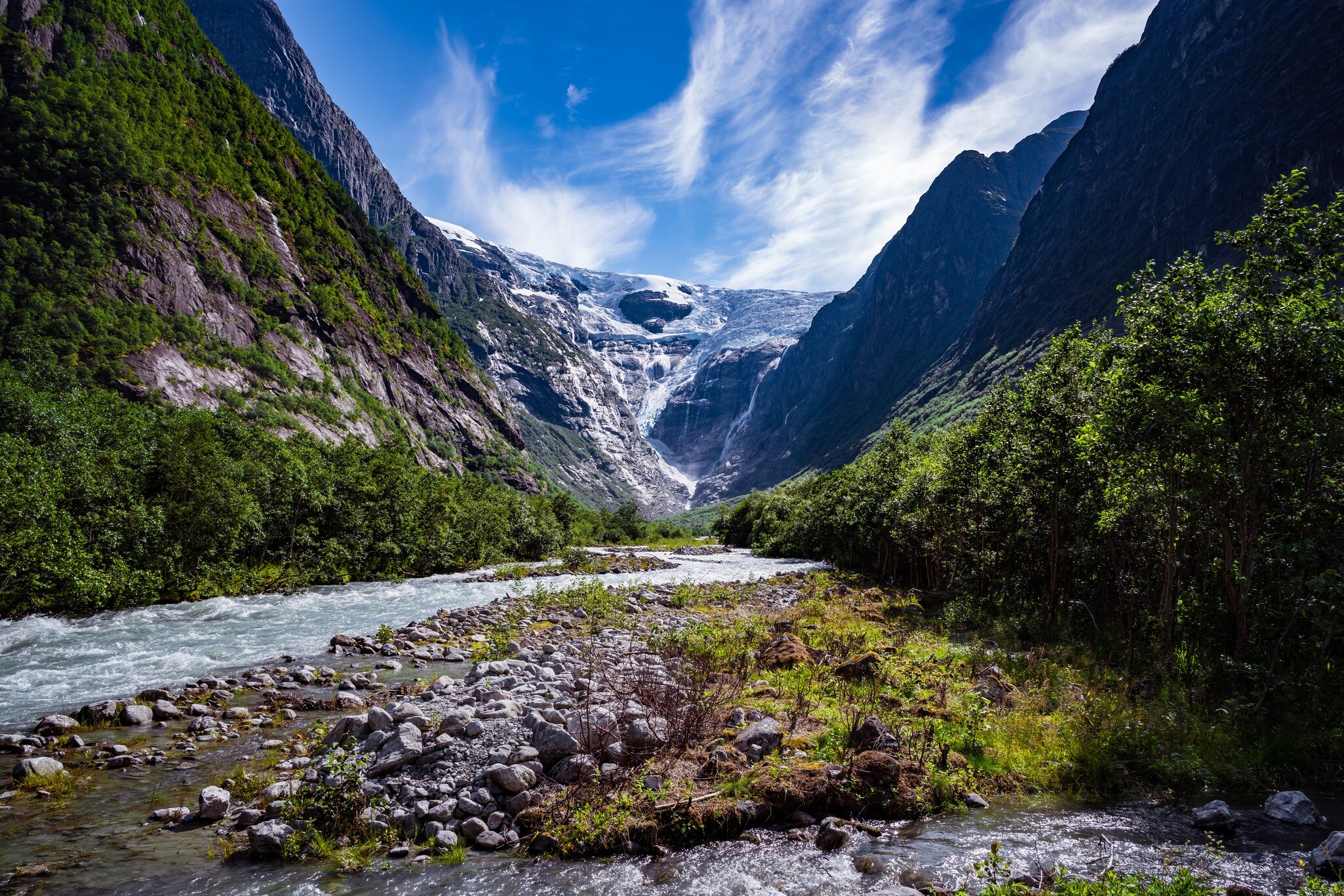 Beautiful Nature Norway natural landscape. Glacier Kjenndalsbreen.; Shutterstock ID 557233348;