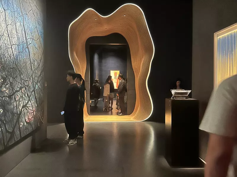 Artwork in the lower gallery at Sotheby's Maison