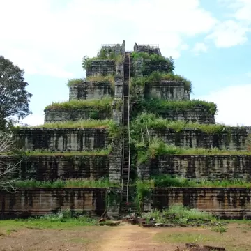 View of the seven tiered pyramid at Koh Ker, Prasat Thom of Koh Ker temple site